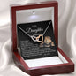 To My Daughter Heart Necklace with Personalized Message Card - I Love Heartstrings