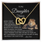 To My Daughter Heart Necklace with Personalized Message Card - I Love Heartstrings