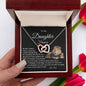 To My Daughter Heart Necklace with Personalized Message Card - I Love Heartstrings