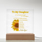To My Daughter Plaque, Nightlight for Daughter, Moving gift, Lighted Acrylic Display, LED Plaque, Inspirational Quote - I Love Heartstrings