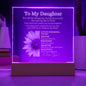 To My Daughter Plaque, Nightlight for Daughter, Moving gift, Lighted Acrylic Display, LED Plaque, Inspirational Quote - I Love Heartstrings