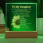 To My Daughter Plaque, Nightlight for Daughter, Moving gift, Lighted Acrylic Display, LED Plaque, Inspirational Quote - I Love Heartstrings