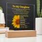 To My Daughter Plaque, Nightlight for Daughter, Moving gift, Lighted Acrylic Display, LED Plaque, Inspirational Quote - I Love Heartstrings