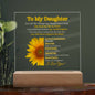 To My Daughter Plaque, Nightlight for Daughter, Moving gift, Lighted Acrylic Display, LED Plaque, Inspirational Quote - I Love Heartstrings