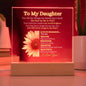 To My Daughter Plaque, Nightlight for Daughter, Moving gift, Lighted Acrylic Display, LED Plaque, Inspirational Quote - I Love Heartstrings