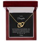 To My Daughter Two Hearts Necklace from Mom - I Love Heartstrings