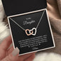 To My Daughter Two Hearts Necklace from Mom - I Love Heartstrings