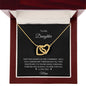 To My Daughter Two Hearts Necklace from Mom - I Love Heartstrings