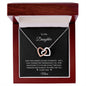 To My Daughter Two Hearts Necklace from Mom - I Love Heartstrings