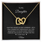To My Daughter Two Hearts Necklace from Mom - I Love Heartstrings
