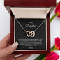 To My Daughter Two Hearts Necklace from Mom - I Love Heartstrings