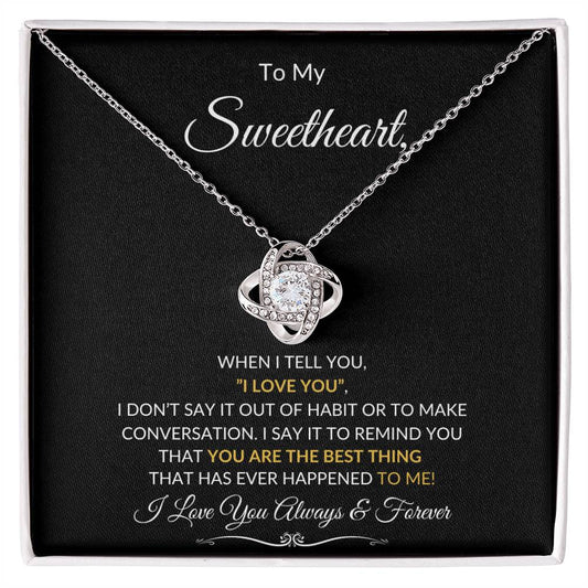 To My Sweetheart I Love You Love Knot Necklace - I Love Heartstrings