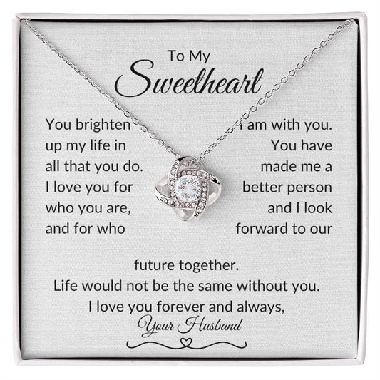 To My Sweetheart Necklace from Husband with Message card - I Love Heartstrings