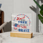 To Son Veteran Land of the Free Acrylic Plaque Patriotic gift LED nightlight Military gift from parent to son Stars and Stripes - I Love Heartstrings