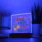 To Son Veteran Land of the Free Acrylic Plaque Patriotic gift LED nightlight Military gift from parent to son Stars and Stripes - I Love Heartstrings