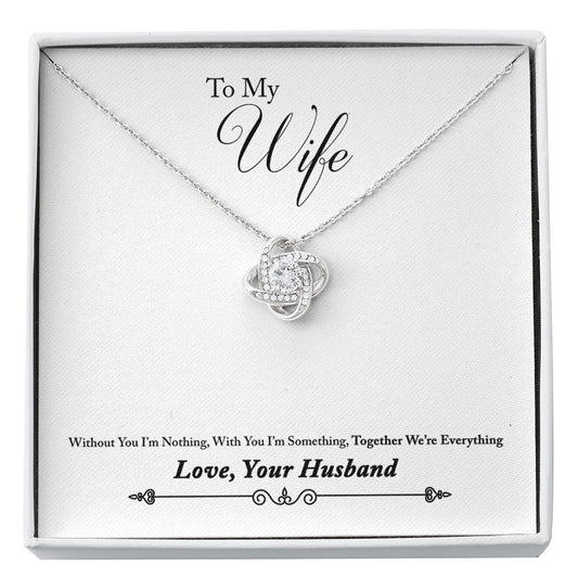 To Wife from Husband Love Knot Necklace Anniversary gift CZ jewelry gift birthday jewelry - I Love Heartstrings