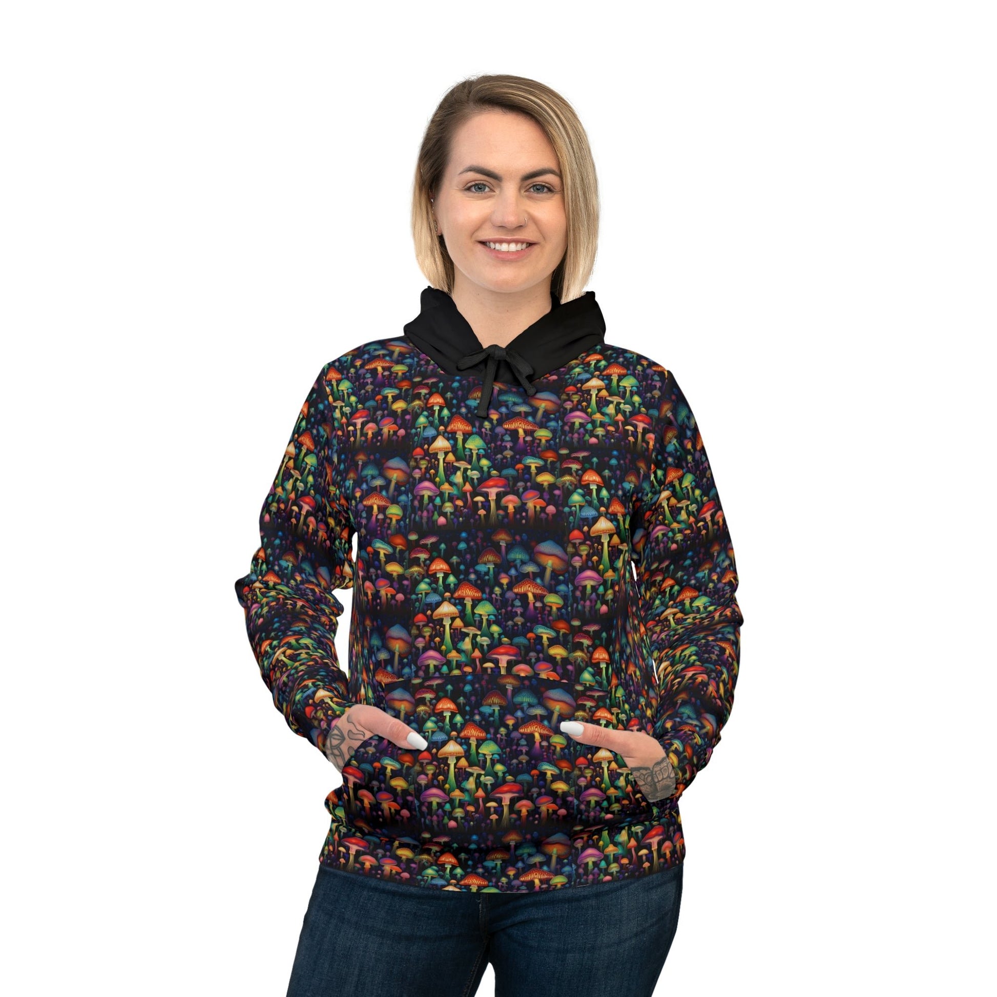 Unisex Mushroom Athletic Hoodie (AOP) - I Love Heartstrings