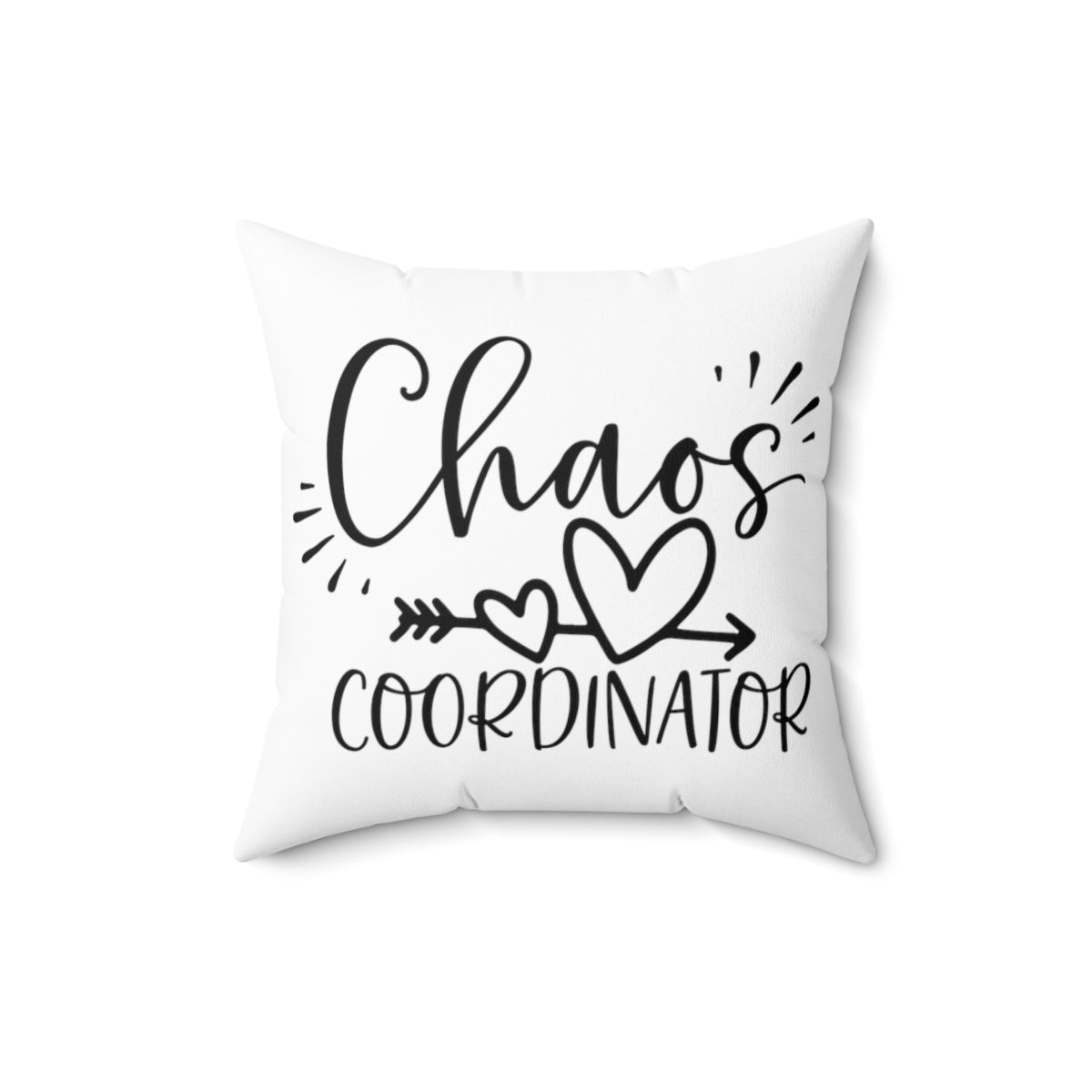White Chaos Coordinator / Best Mom Ever Polyester Square Pillow Two-sided Quote pillow for Mom Busy Mom Pillow Gift for Mother - I Love Heartstrings