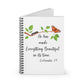 White Ecclesiastes 3:11 Butterfly Spiral Bible Notebook Journal Ruled Line paper Christian journal for women keeping the faith gift for new believers - I Love Heartstrings
