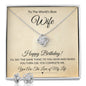World's Best Wife Birthday Necklace for Spouse, You Complete Me Love of My Life Love Knot Necklace and Earring Set Gift for Wife - I Love Heartstrings