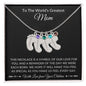 World's Greatest Mom Baby foot Necklace with birthstone and Message card - I Love Heartstrings