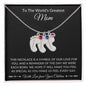 World's Greatest Mom Baby foot Necklace with birthstone and Message card - I Love Heartstrings