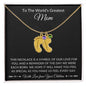 World's Greatest Mom Baby foot Necklace with birthstone and Message card - I Love Heartstrings