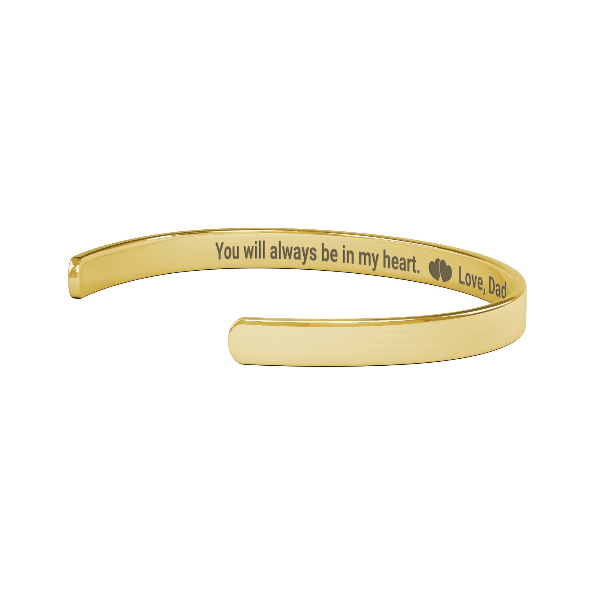 You are Loved Cuff Bracelet Affirmation gift to daughter from Dad - I Love Heartstrings