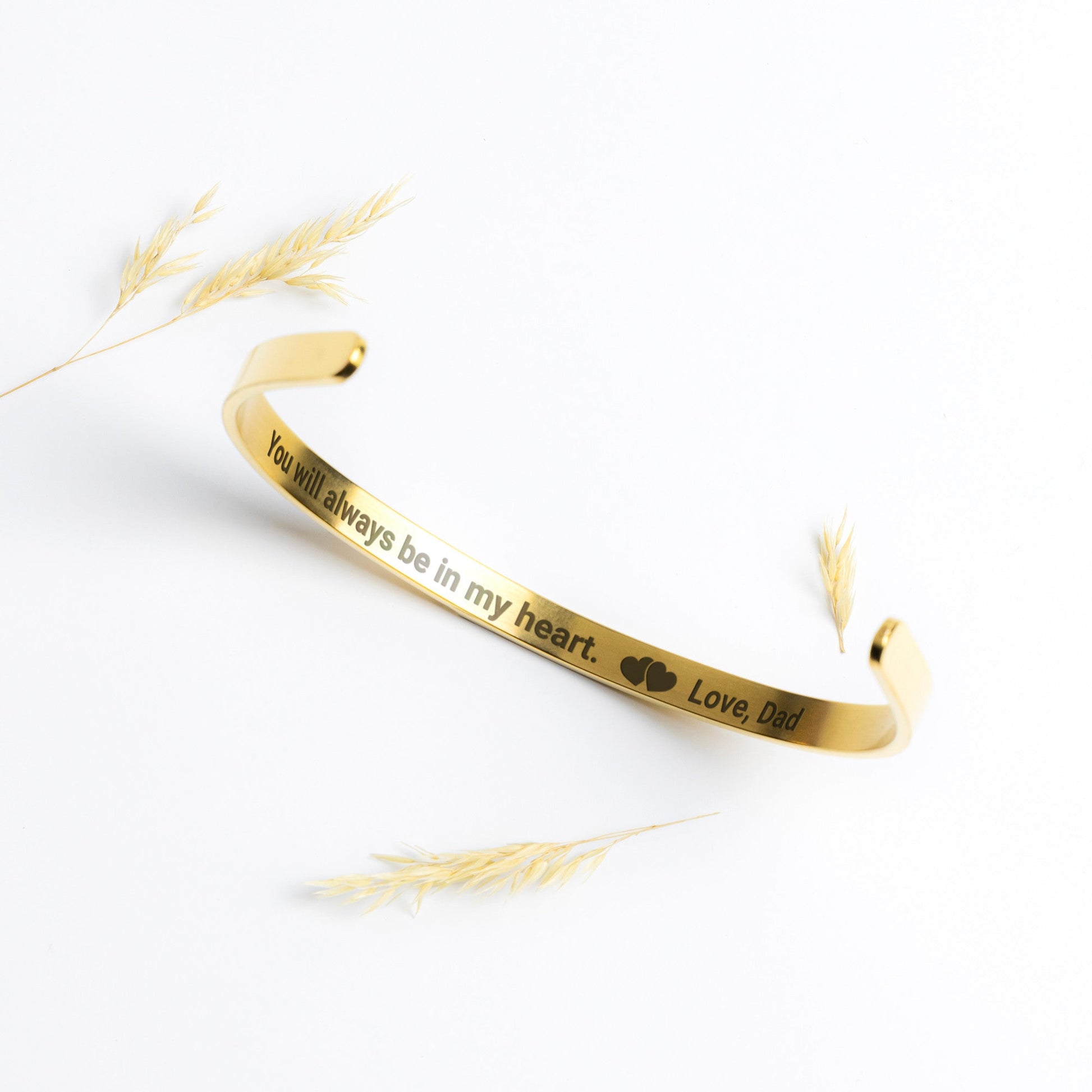You are Loved Cuff Bracelet Affirmation gift to daughter from Dad - I Love Heartstrings