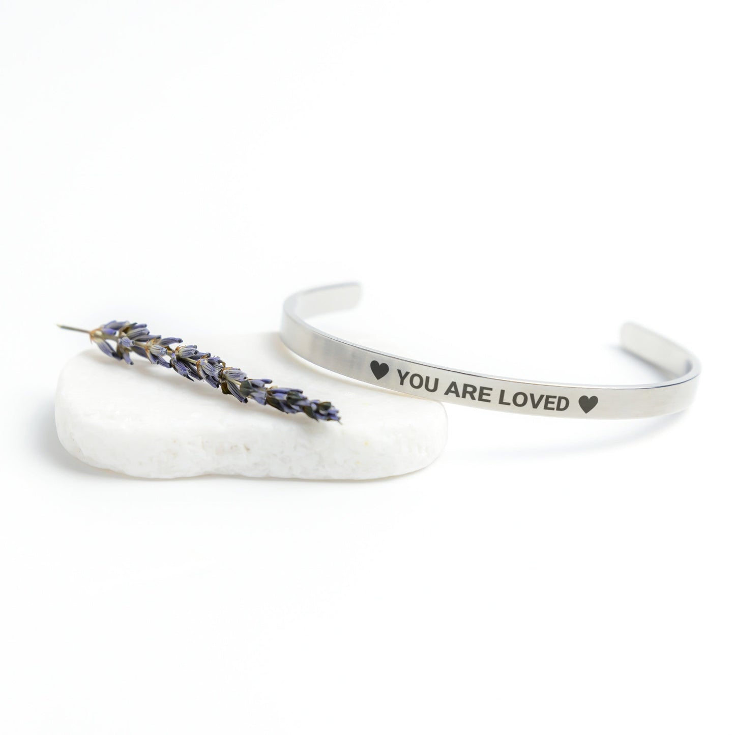 You are Loved Cuff Bracelet Affirmation gift to daughter from Dad - I Love Heartstrings