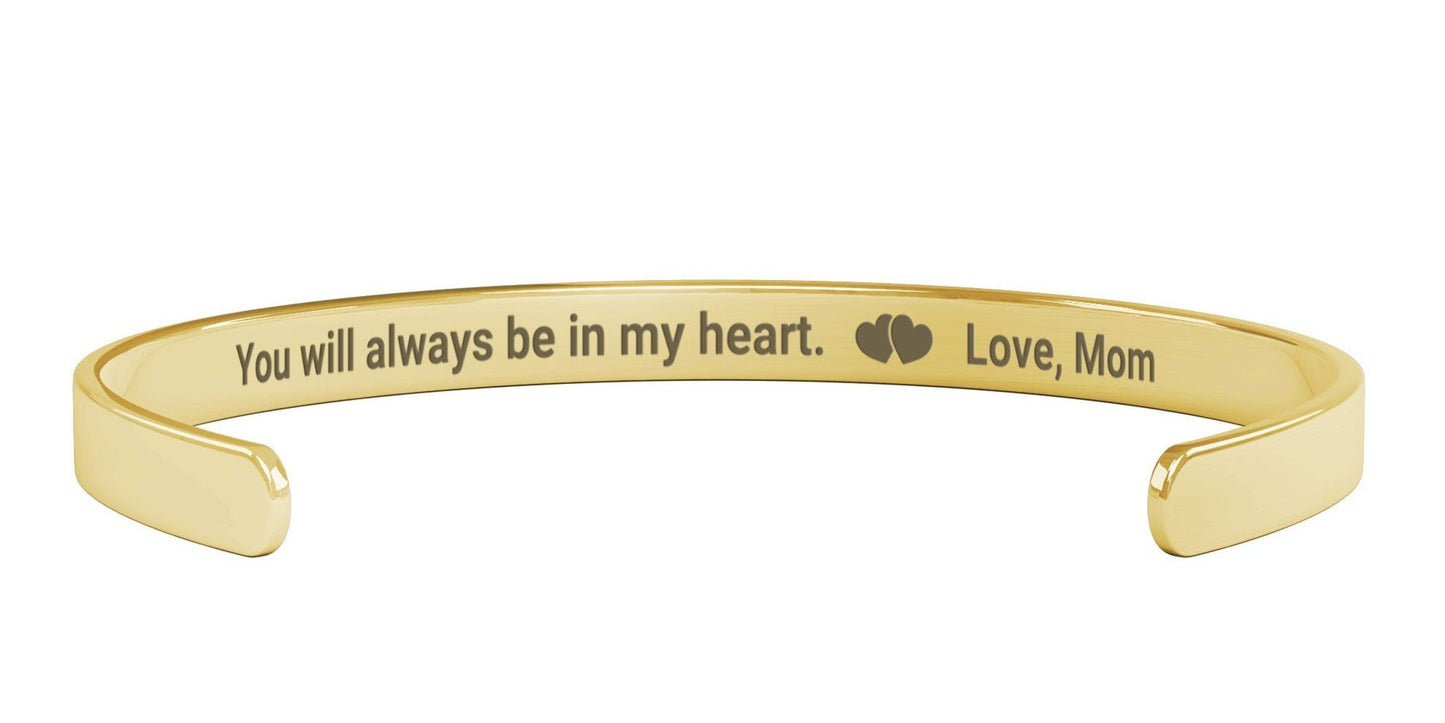 YOU ARE LOVED Cuff bracelet gift for daughter from Mom Affirmation bracelet - I Love Heartstrings